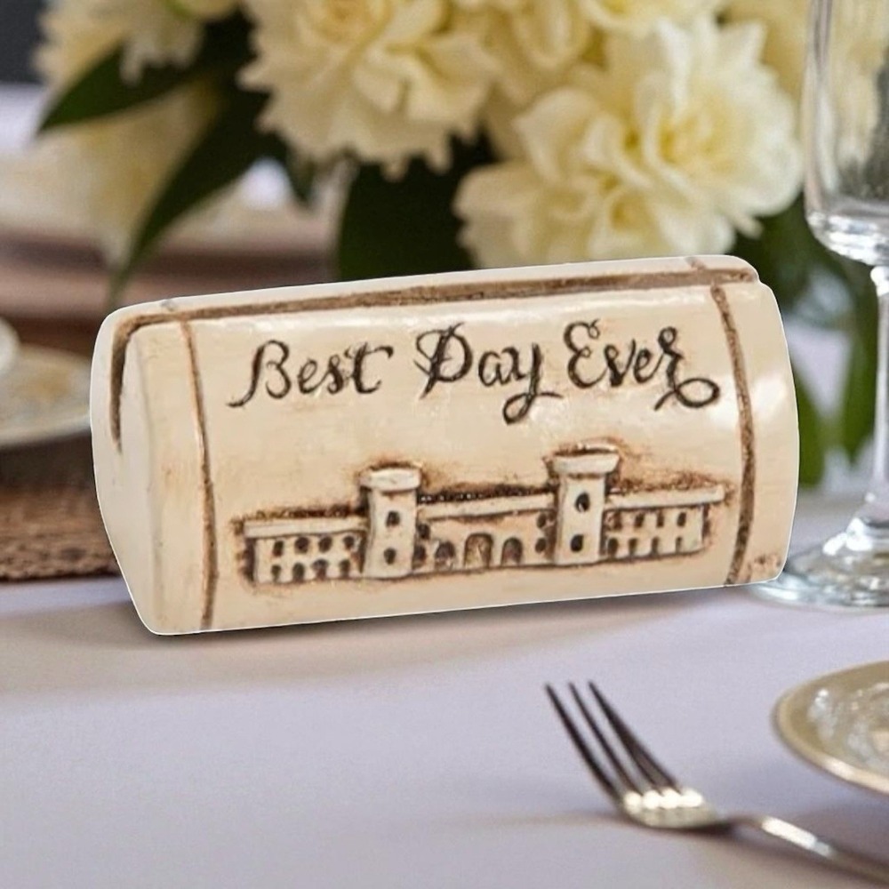 12 BEST DAY EVER Resin 1" Wine Cork Place Card Holders Weddings Party Favors
